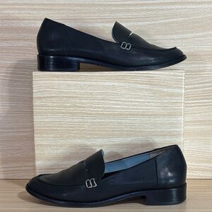 Frances Valentine Black Leather Penny Loafers Size 7B